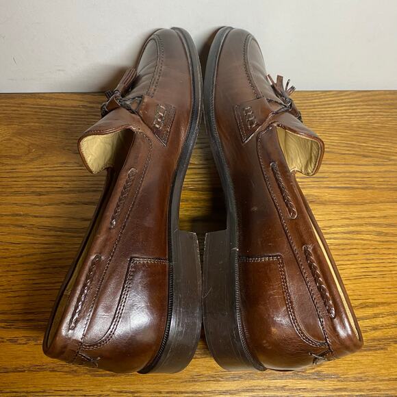Johnston & Murphy Mens 9N Brown Leather Tassel Loafers Made in Italy Preppy main image 5